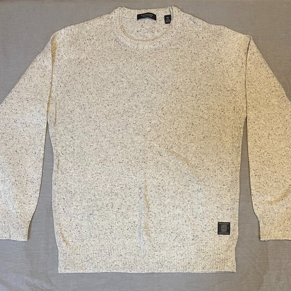 Scotch & Soda, Men Sweater XXL, Gray with Blue fleck, Wool nylon blend